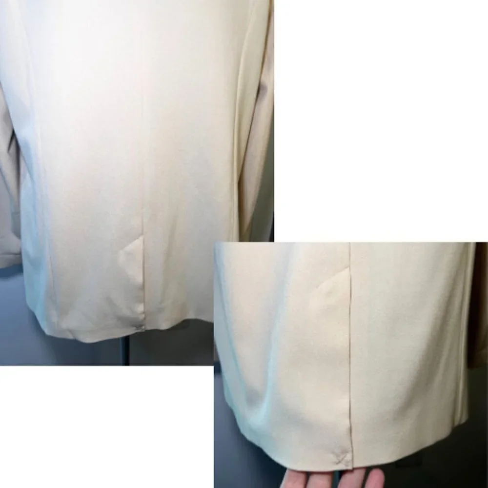 MO-KA Cream Beige Single-Breasted Relaxed Blazer Size M